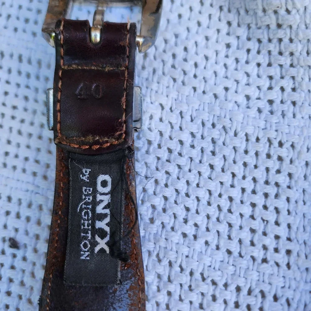 Brighton Onyx‎ Woven leather belt 40